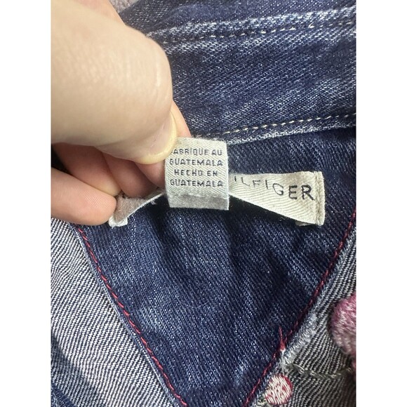TOMMY HILFIGER Floral Embroidery DENIM Trucker Jacket Women 3X - Picture 5 of 8